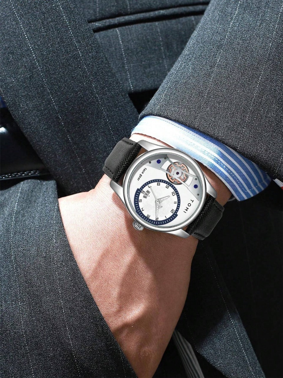 TOMI T-105 Face Gear Dual Strap Luxury Watch