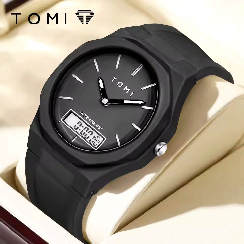 TOMI T-238 Dual Time Sports Watch