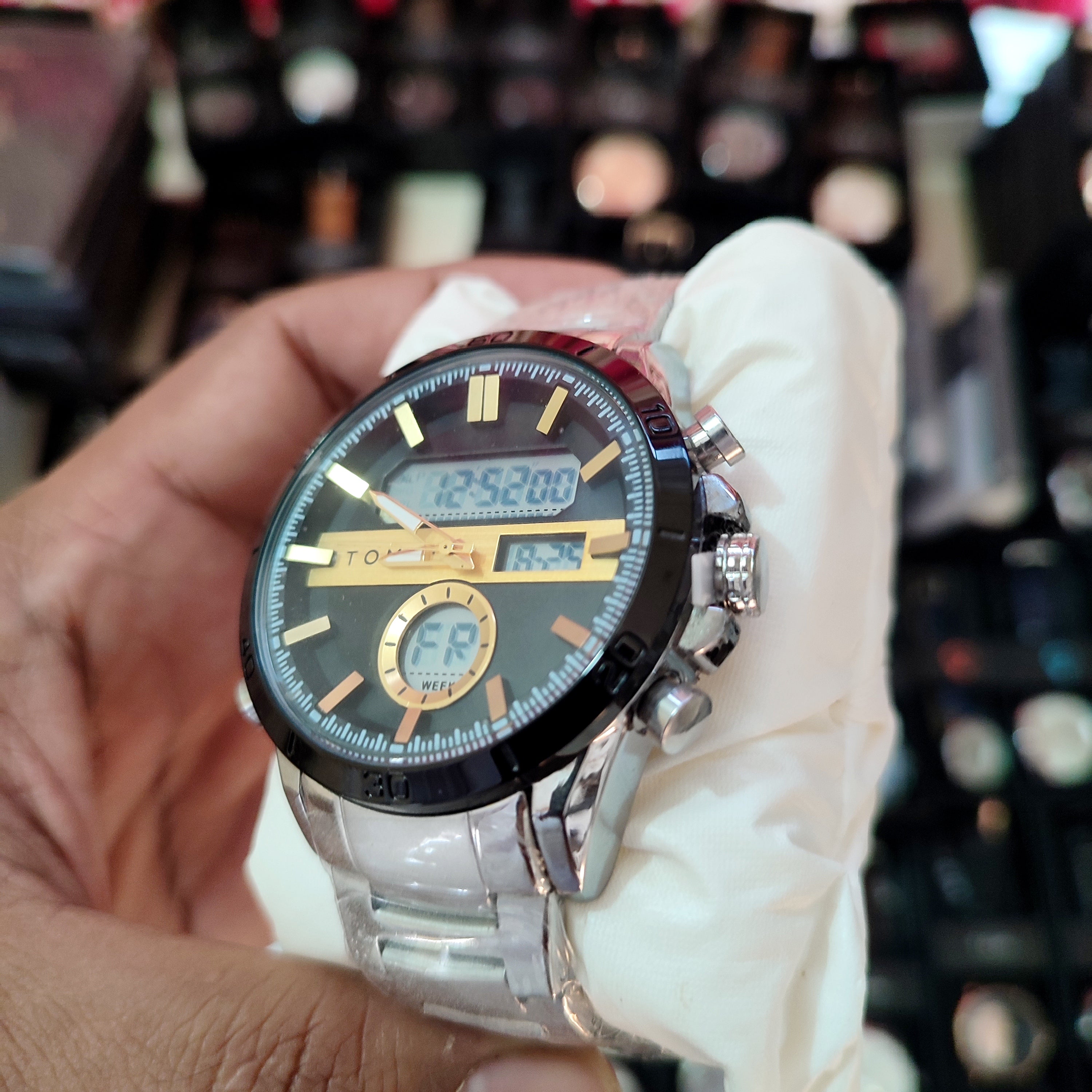 TOMI T-1956 High Quality Chain Watch Dual Time