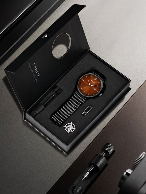 TOMI T-307 New Men's Luxury Business Watch Gift Box Set