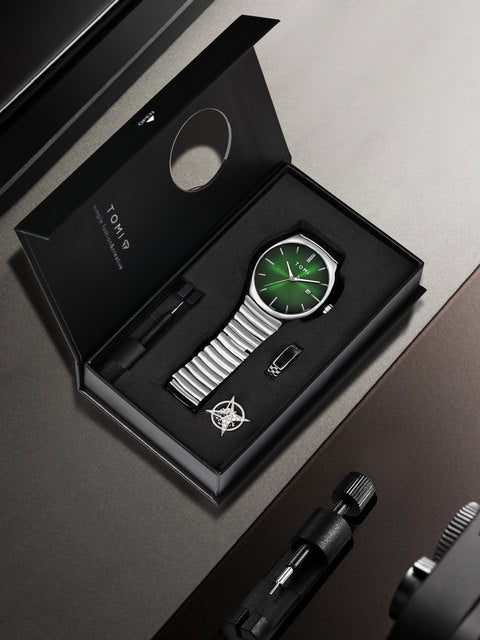 TOMI T-307 New Men's Luxury Business Watch Gift Box Set