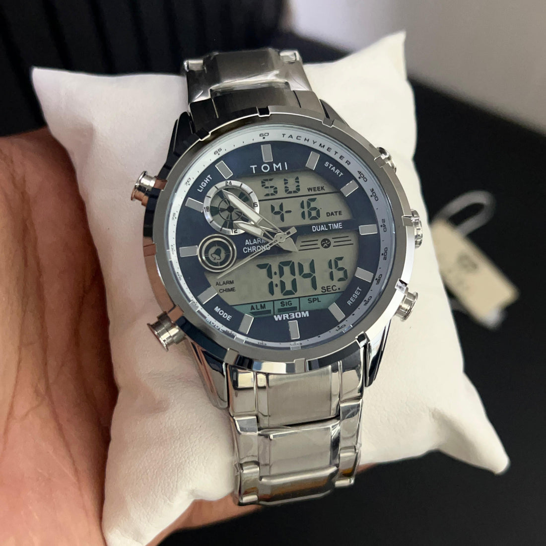 TOMI T-1942 High Quality Chain Watch Dual Time