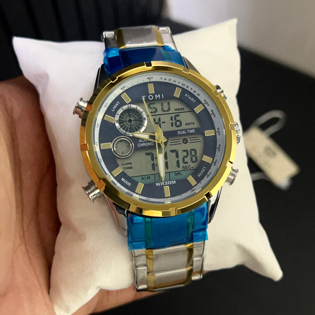 TOMI T-1942 High Quality Chain Watch Dual Time