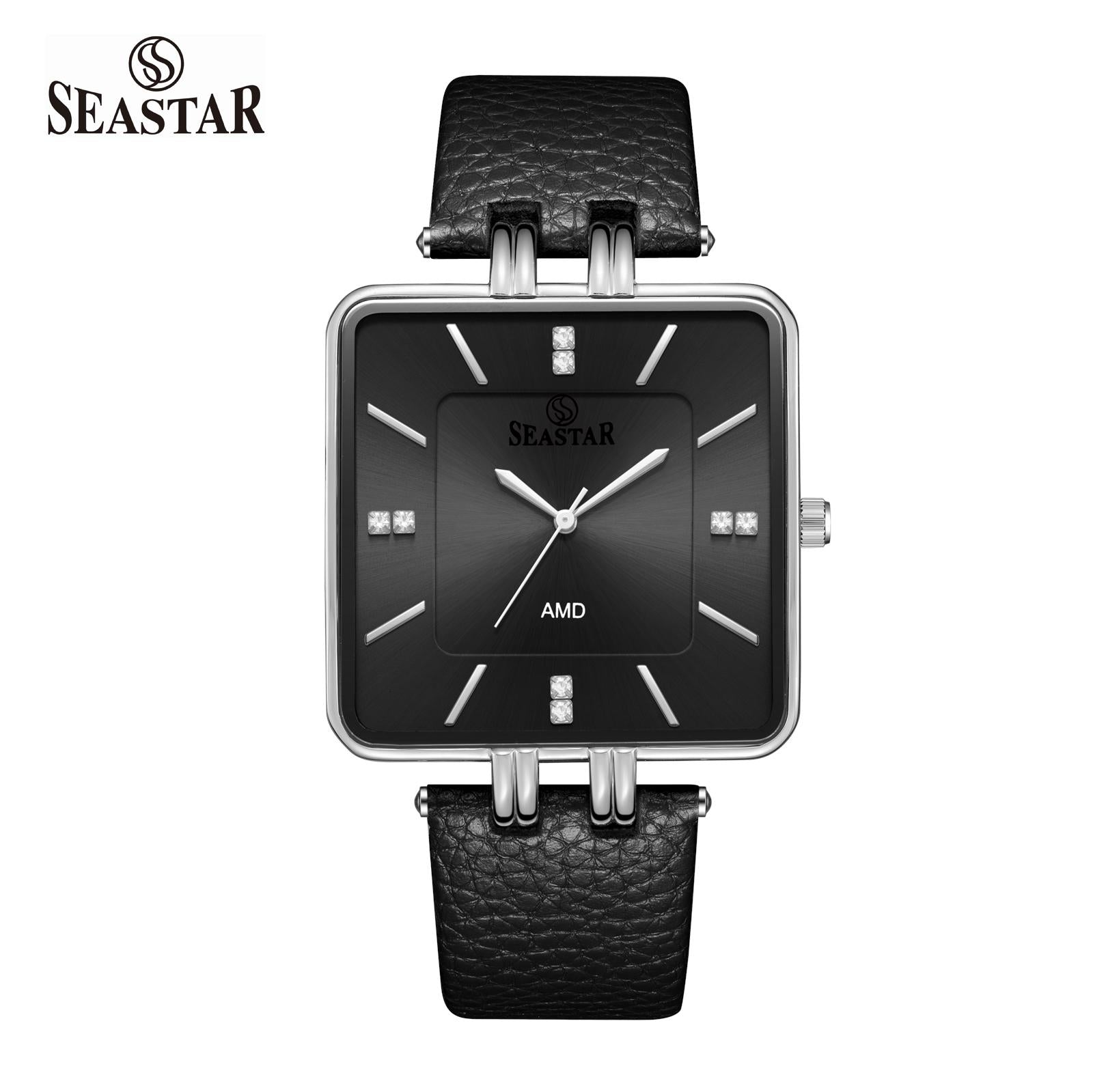 SEASTAR SS-2466M Men's Leather Strap Watch