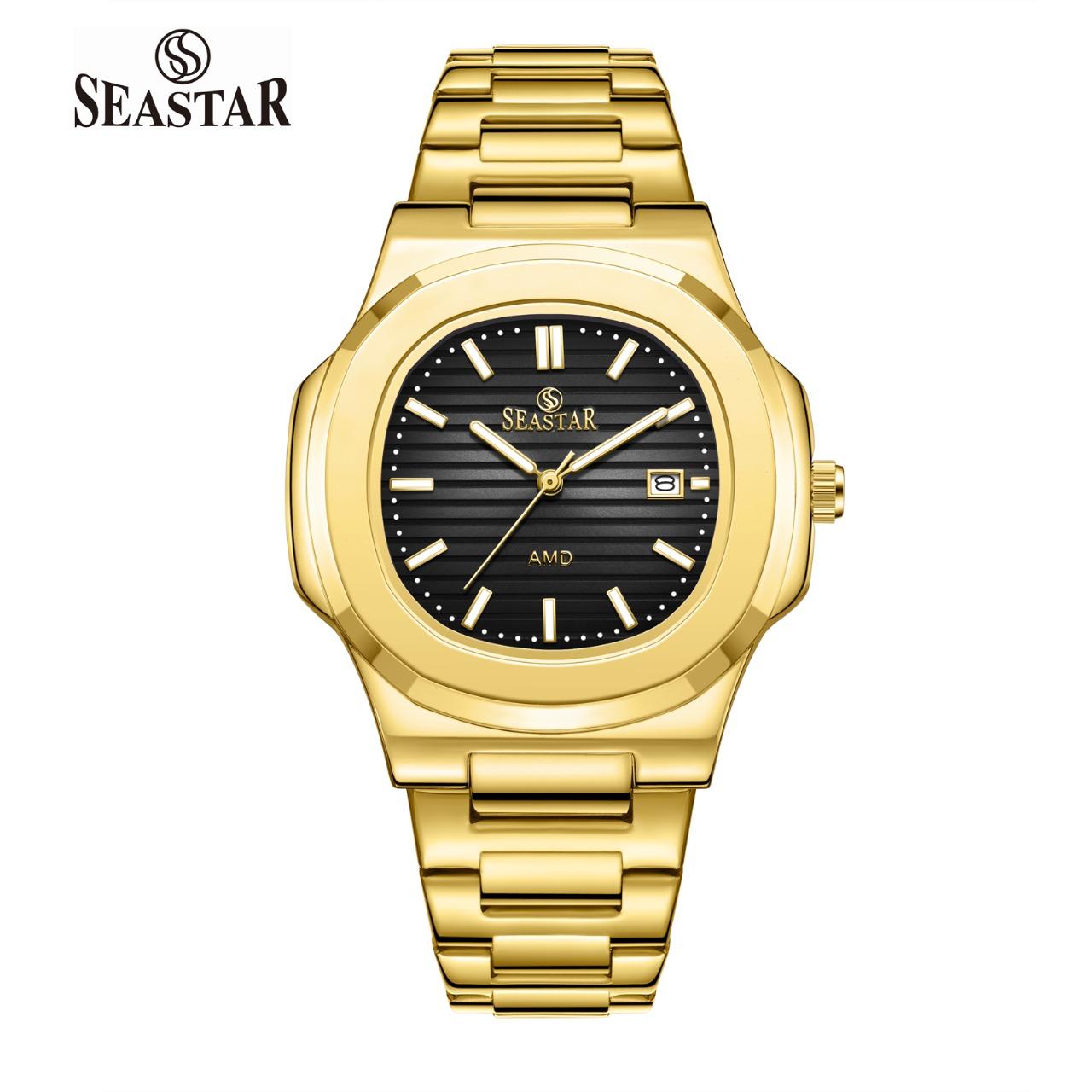 SEASTAR SS-9489 Men's Gold Stainless Steel Luxury Watch