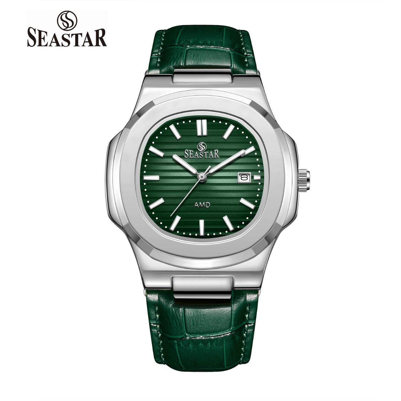 Seastar SS-9489 Men's Leather Strap Analog Watch