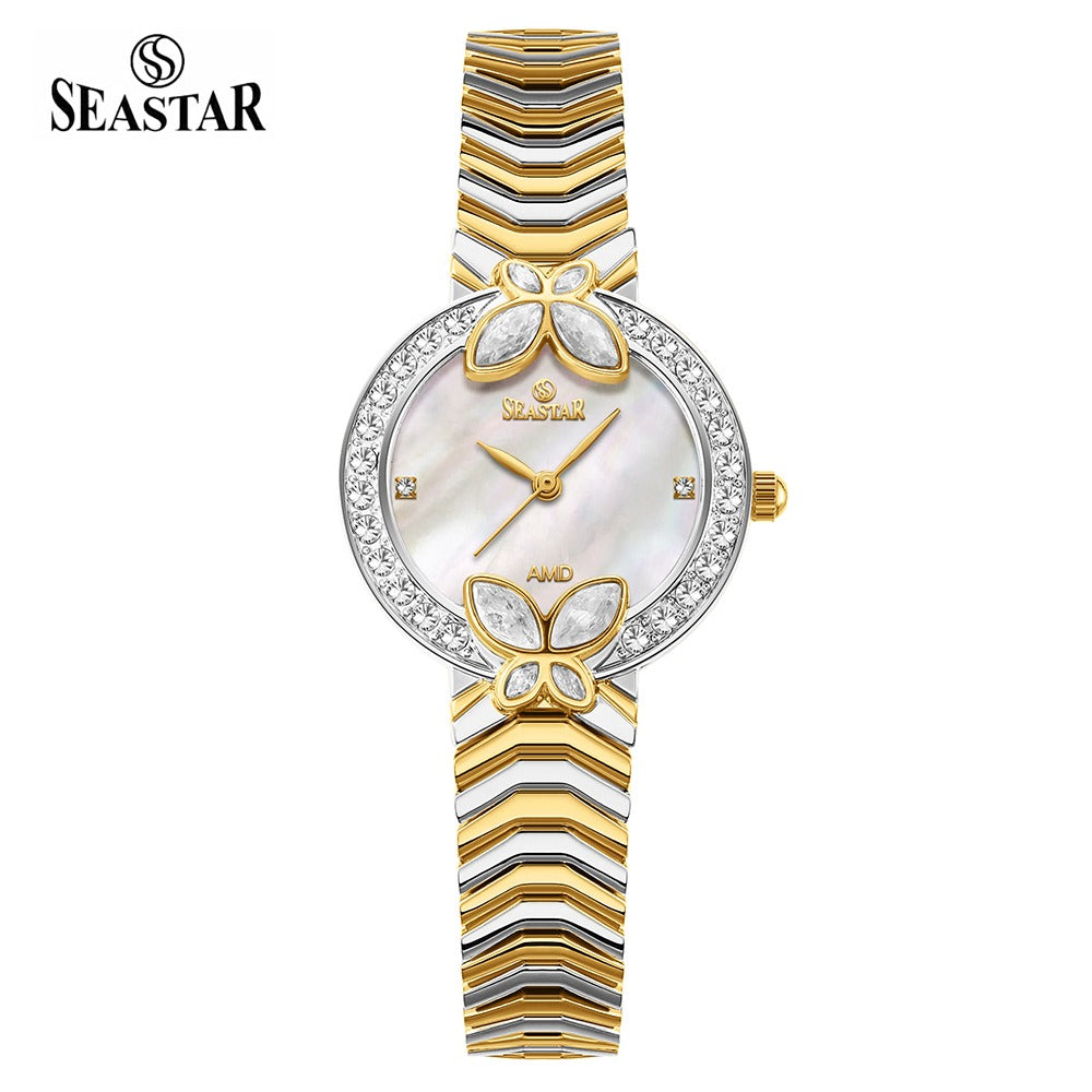 Seastar SS-2424L – Women's Luxury Gold Chain Crystal Dial Watch