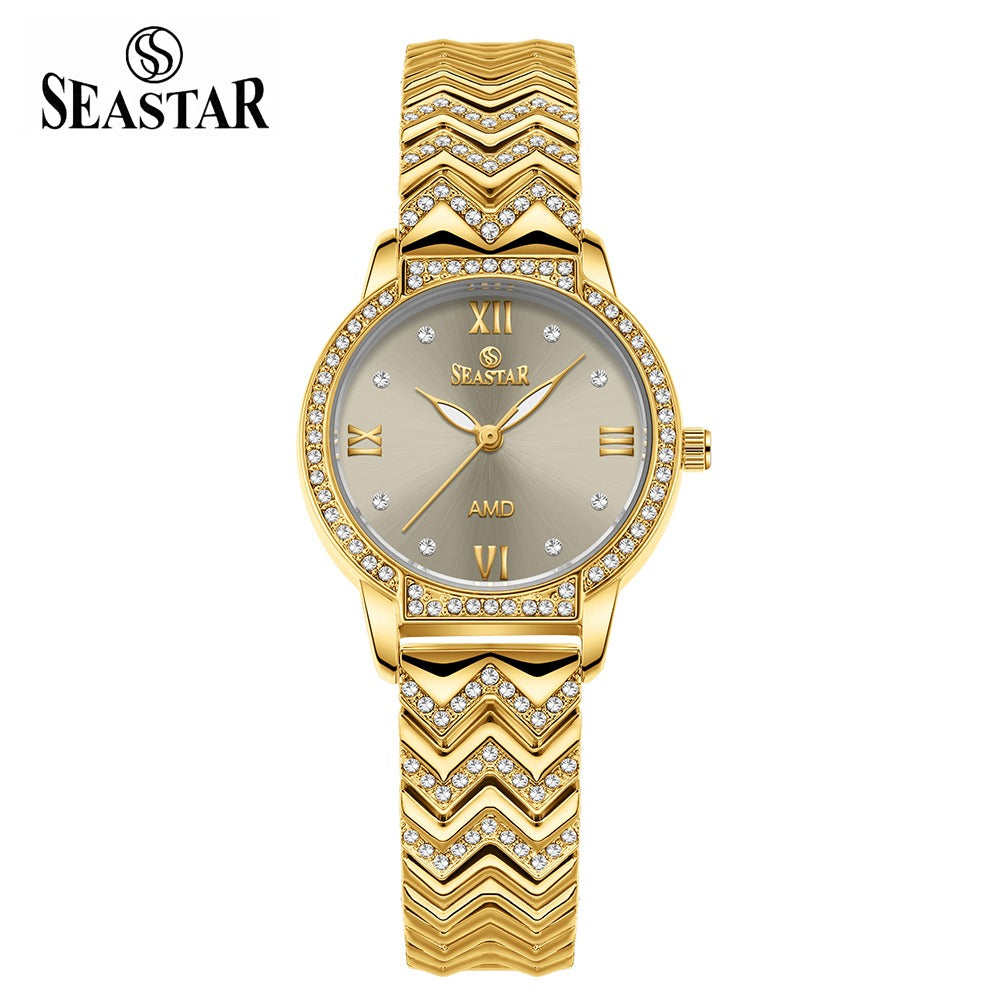 Seastar SS-2428L Zigzag Crystal Women’s Fancy Watch