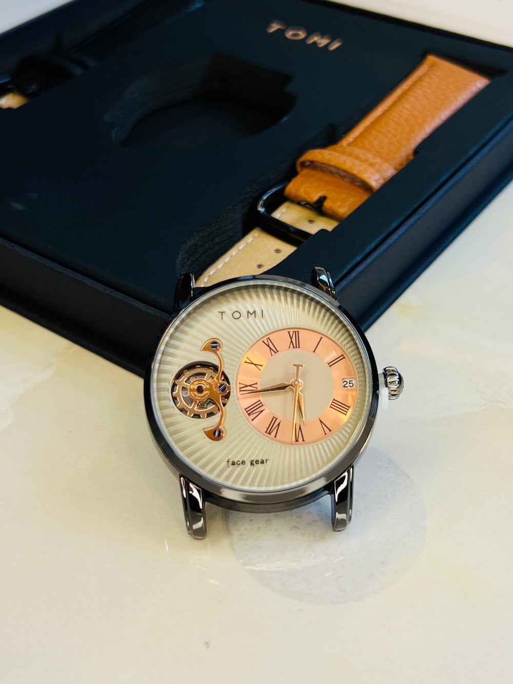 TOMI T-104 Face Gear Dual Strap Luxury Watch