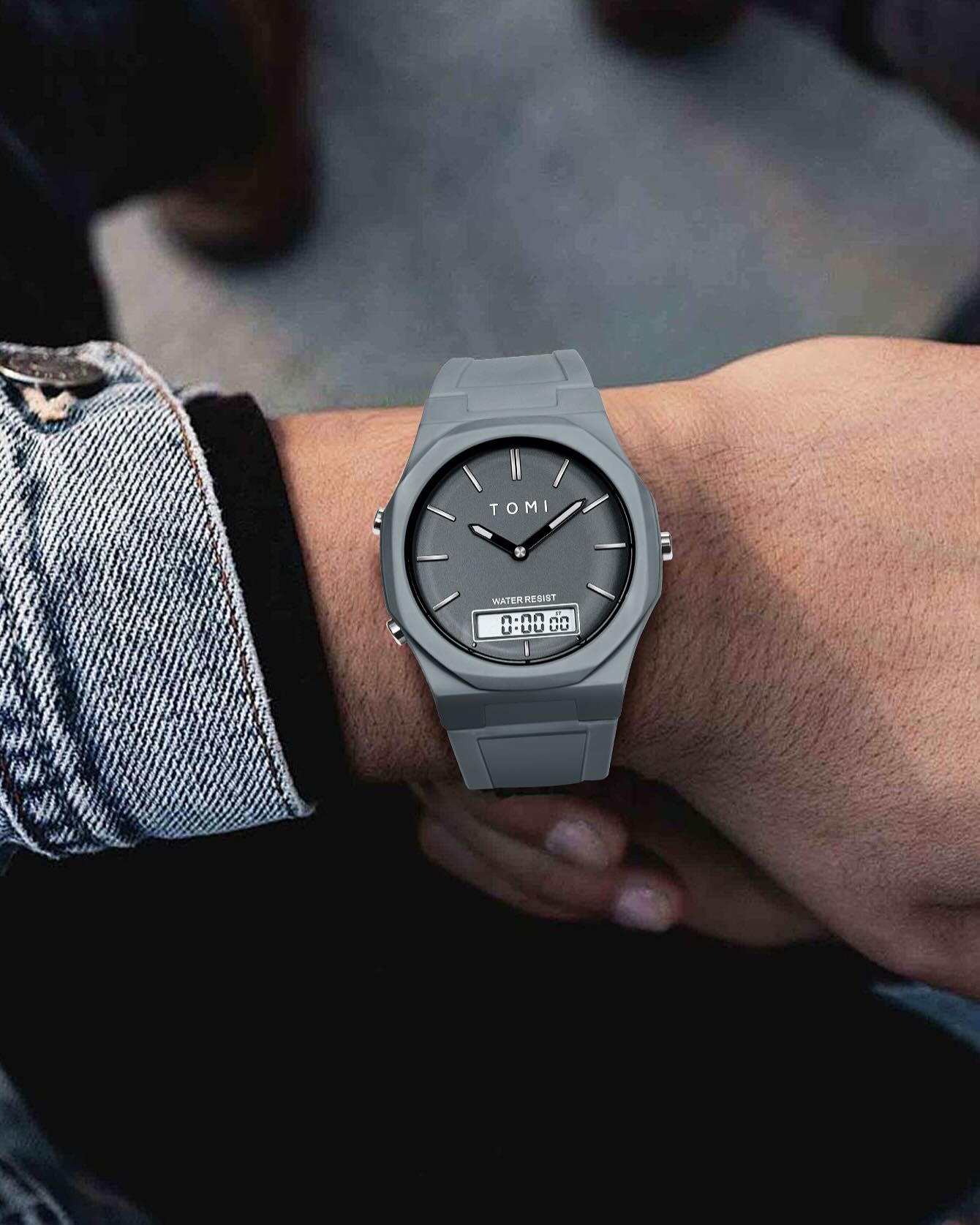 TOMI T-238 Dual Time Sports Watch