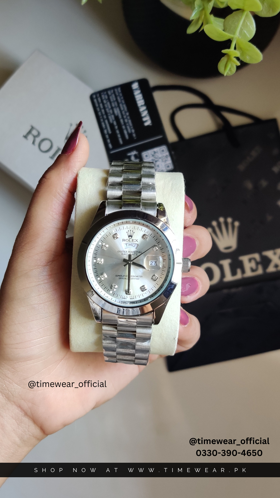 Rolex Gents Crown Lock (SS) Premium Rolex Box, Bag & Warranty Card