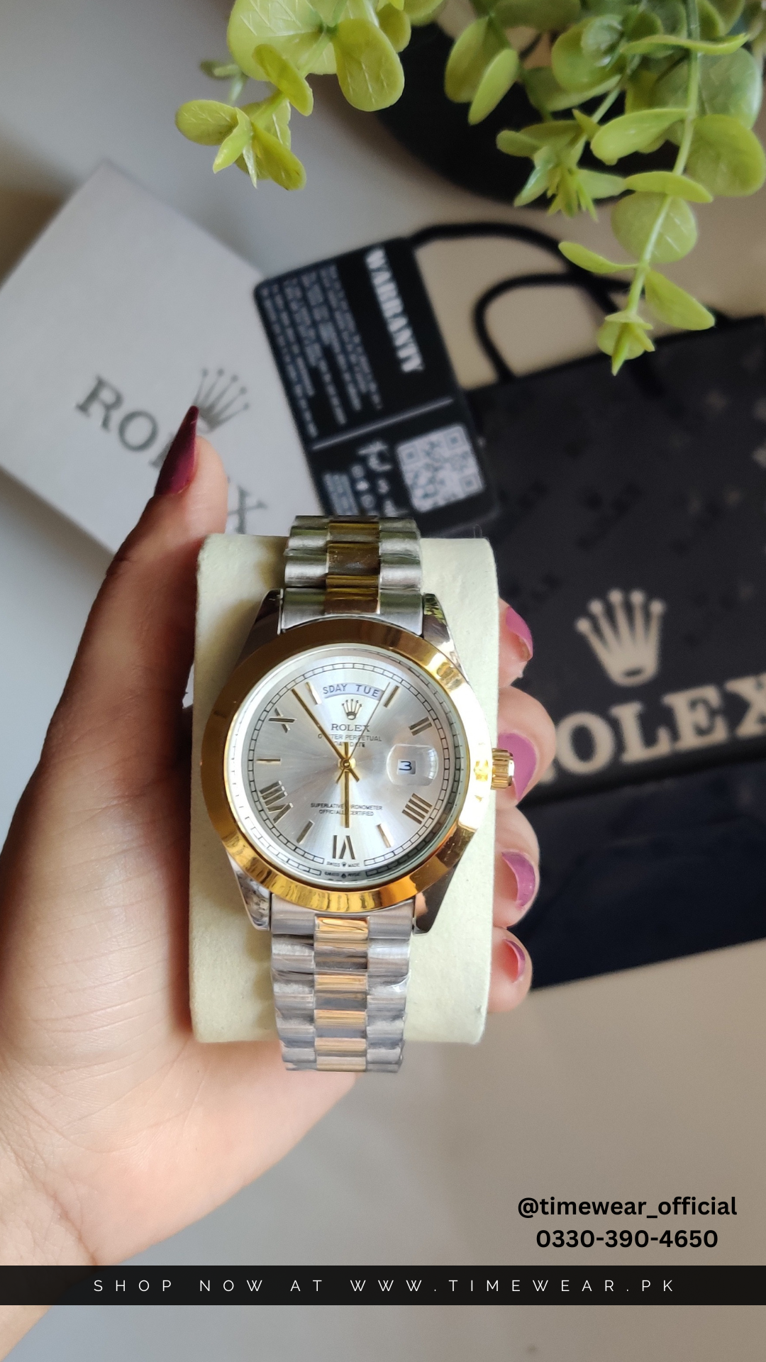 Rolex Gents Crown Lock (RO-TTW) Premium Rolex Box, Bag & Warranty Card