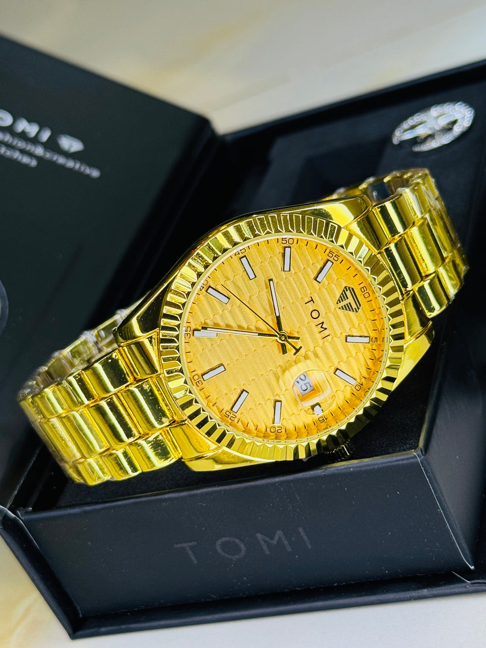 TOMI T-304 New Men's Luxury Business Stainless Steel Watch Gift Box Set