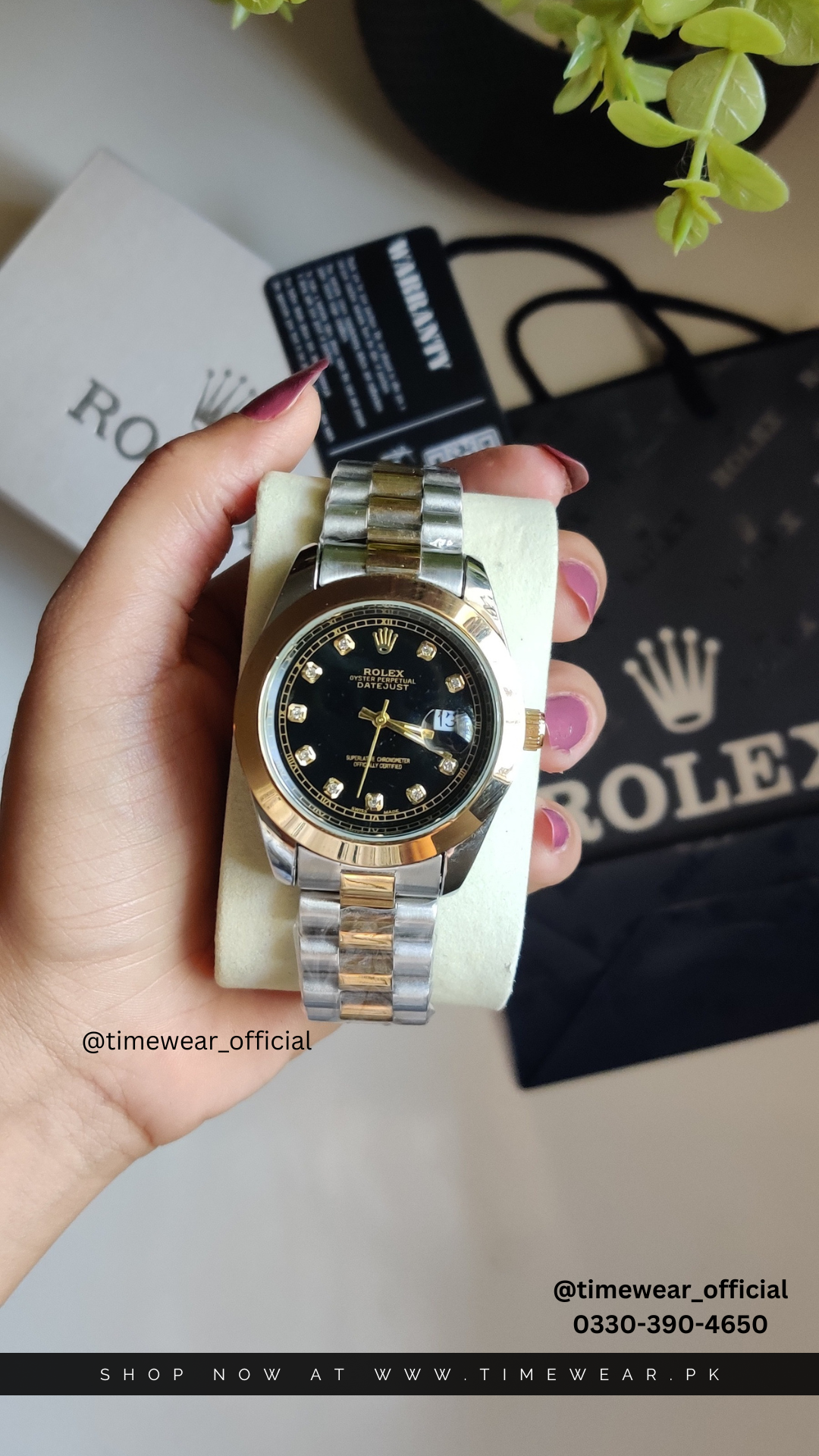 Rolex Gents Crown Lock (TTBK) Premium Rolex Box, Bag & Warranty Card