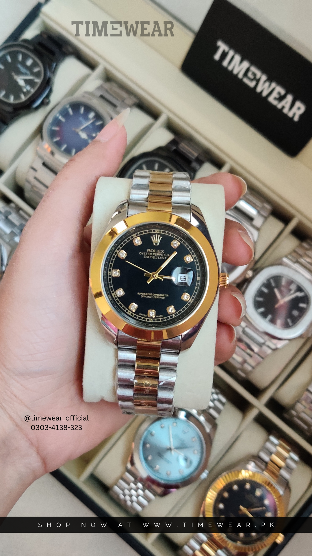 Rolex Gents Crown Lock (CR-GOLDEN-BK)