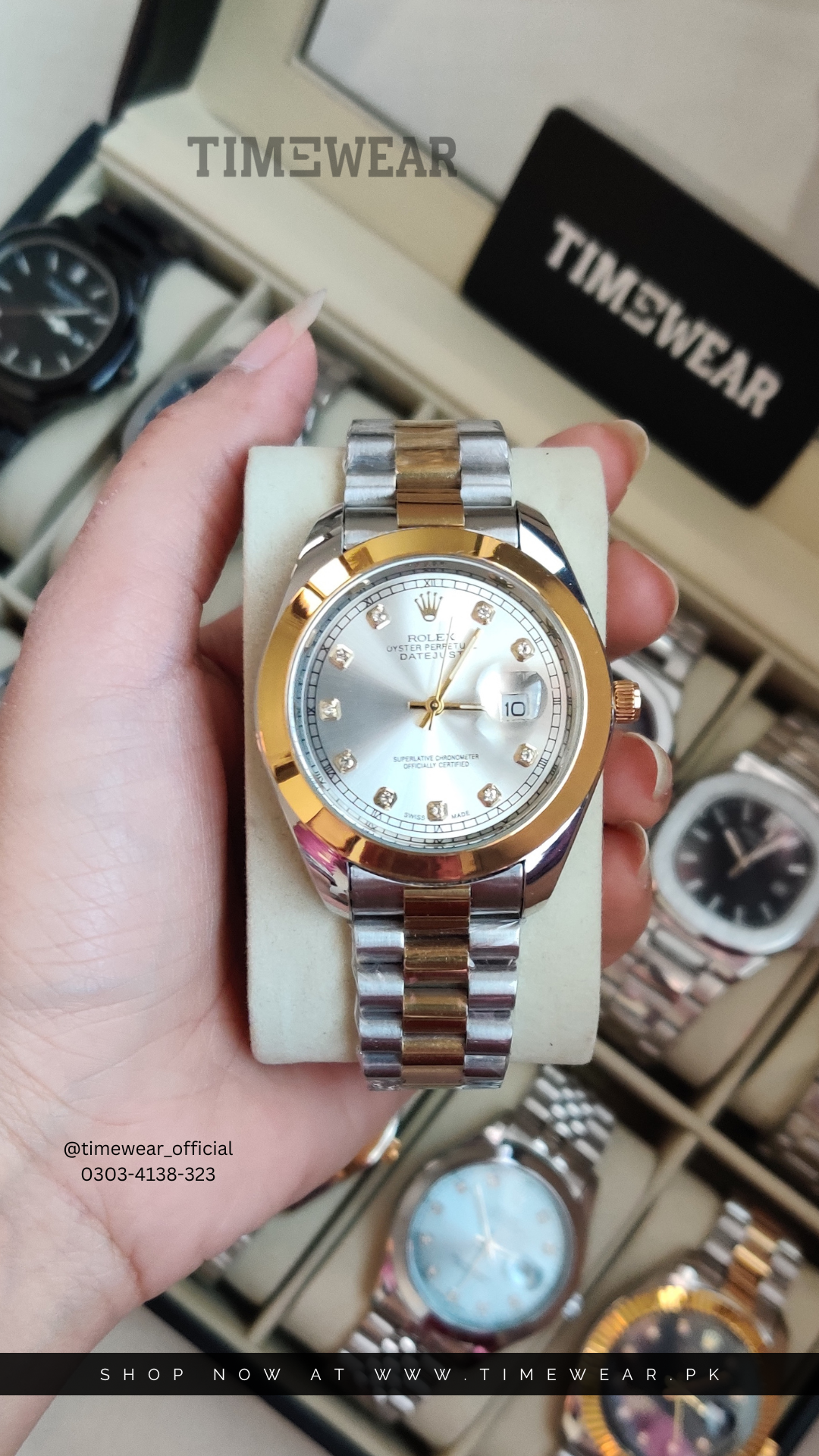 Rolex Gents Crown Lock (CR-GODLEN-WH)