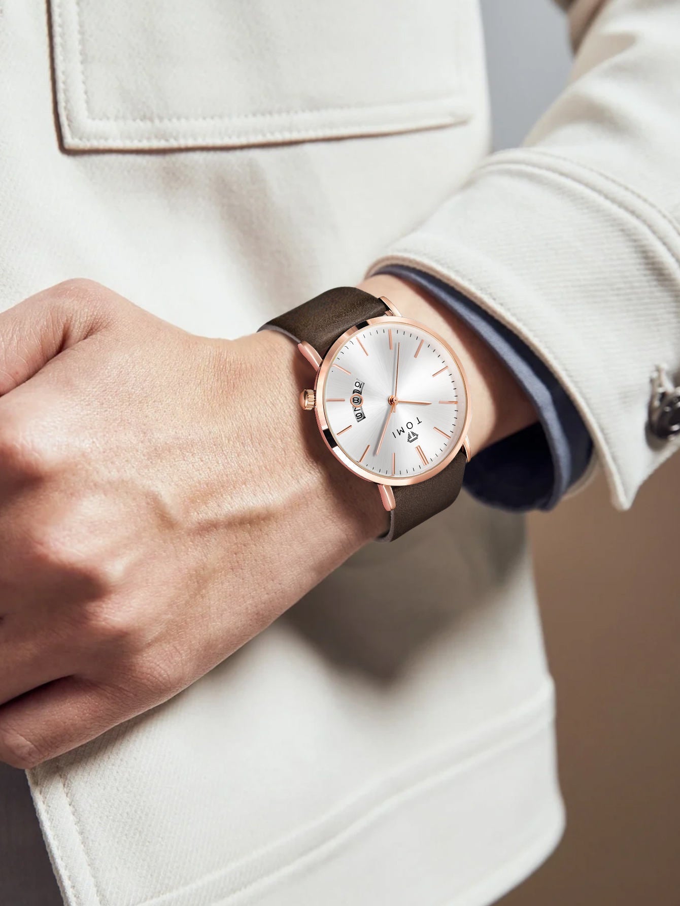 TOMI T-018 Date Quartz Luxury Slim Watch – New Arrival