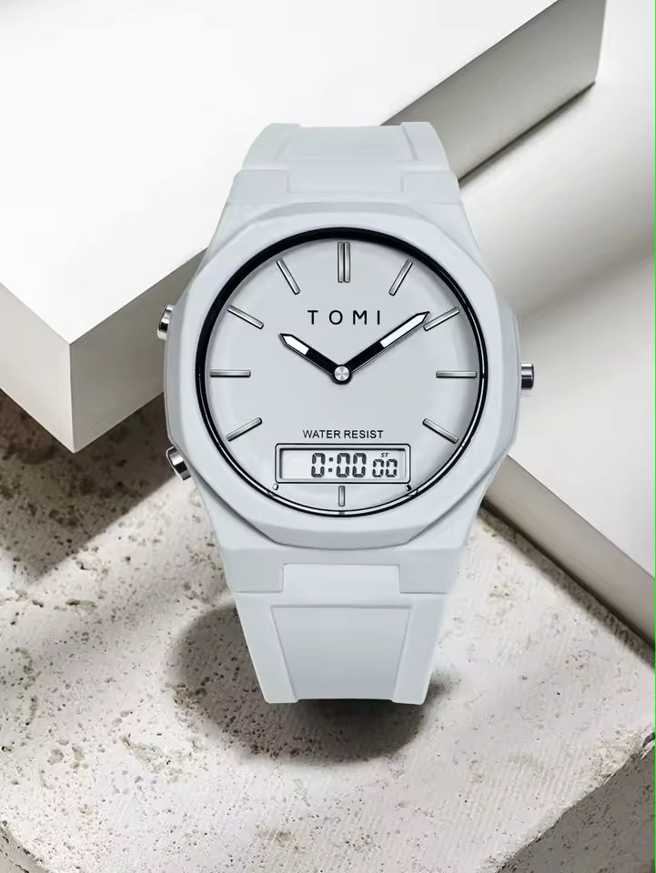 TOMI T-238 Dual Time Sports Watch