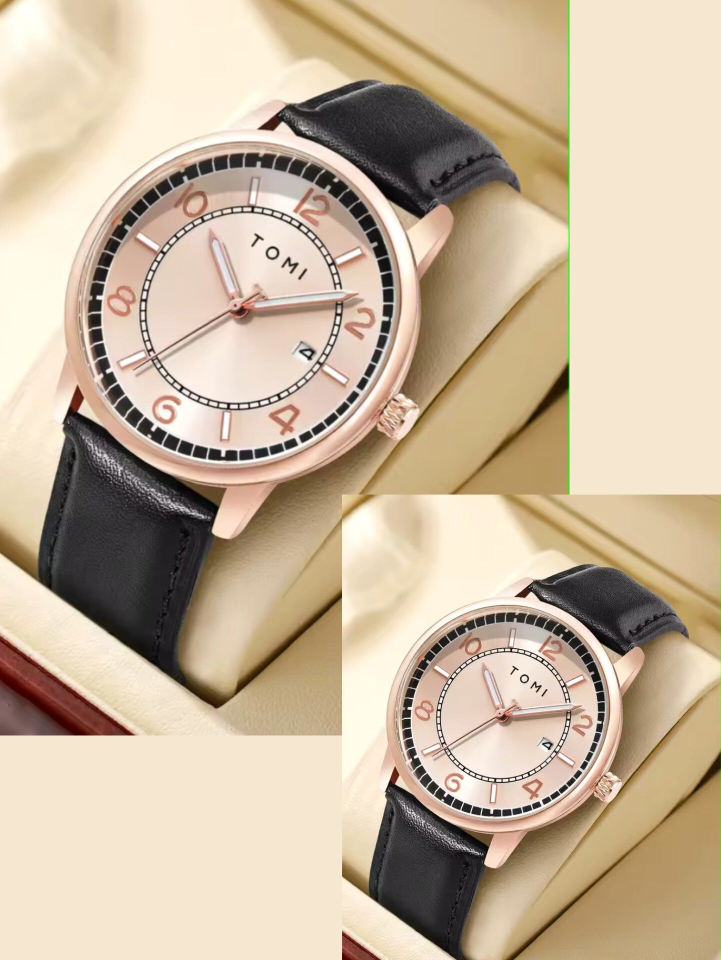 TOMI T-025 Couple Watch Date Quartz