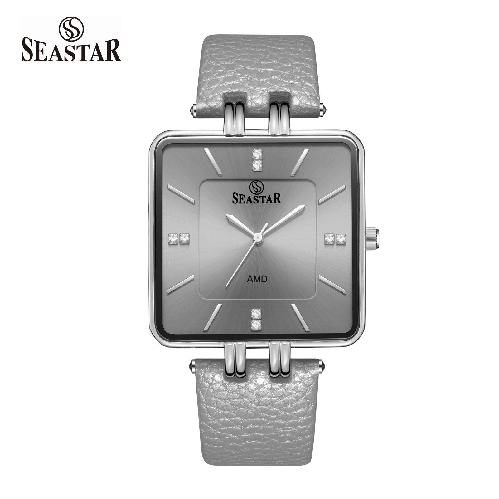 SEASTAR SS-2466M  Men's Leather Strap Watch