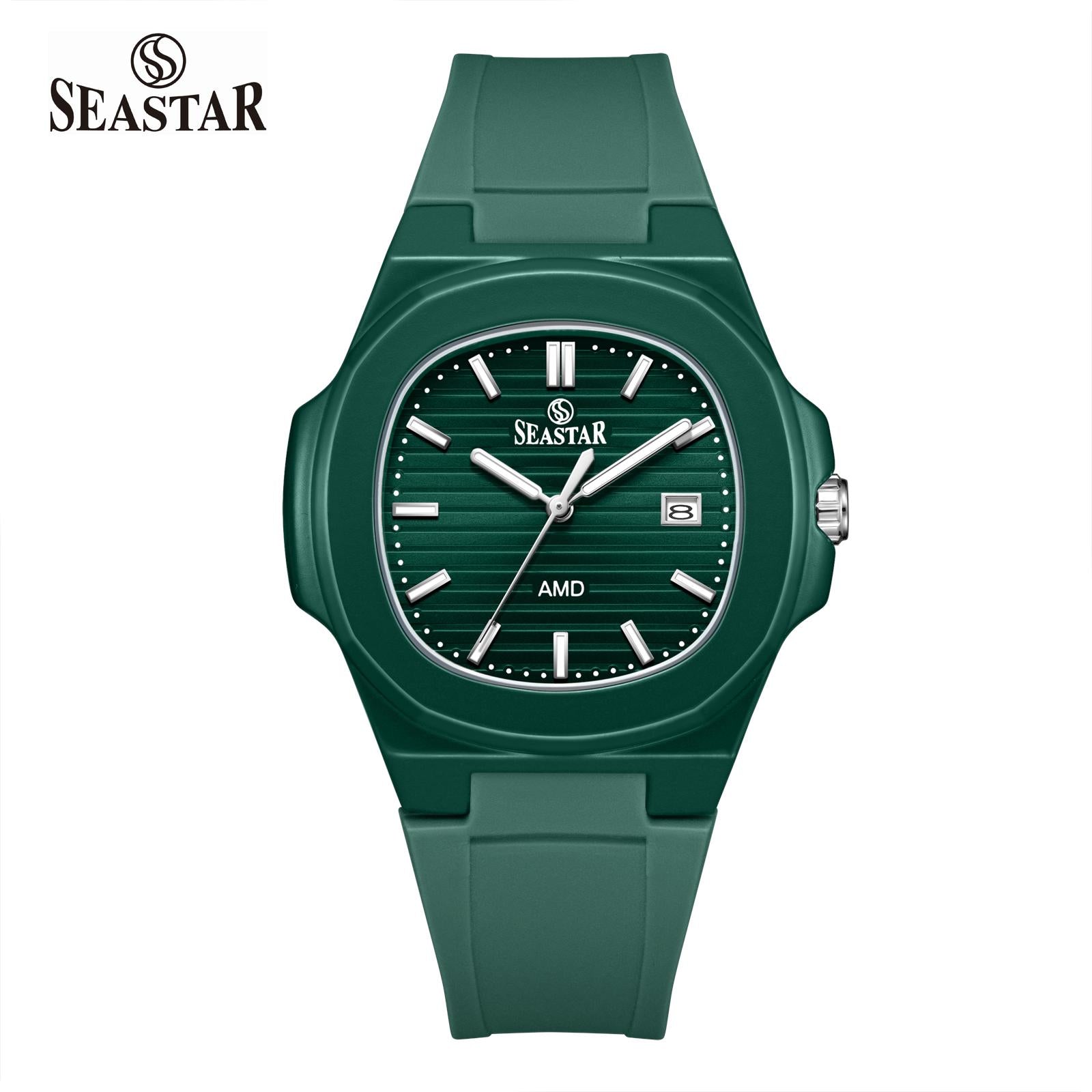 SEASTAR SS-2443M Men's Silicone Strap Analog Watch