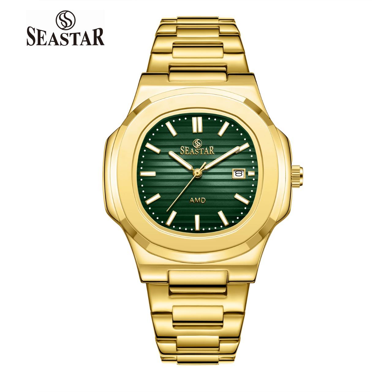 SEASTAR SS-9489 Men's Gold  Stainless Steel Luxury Watch