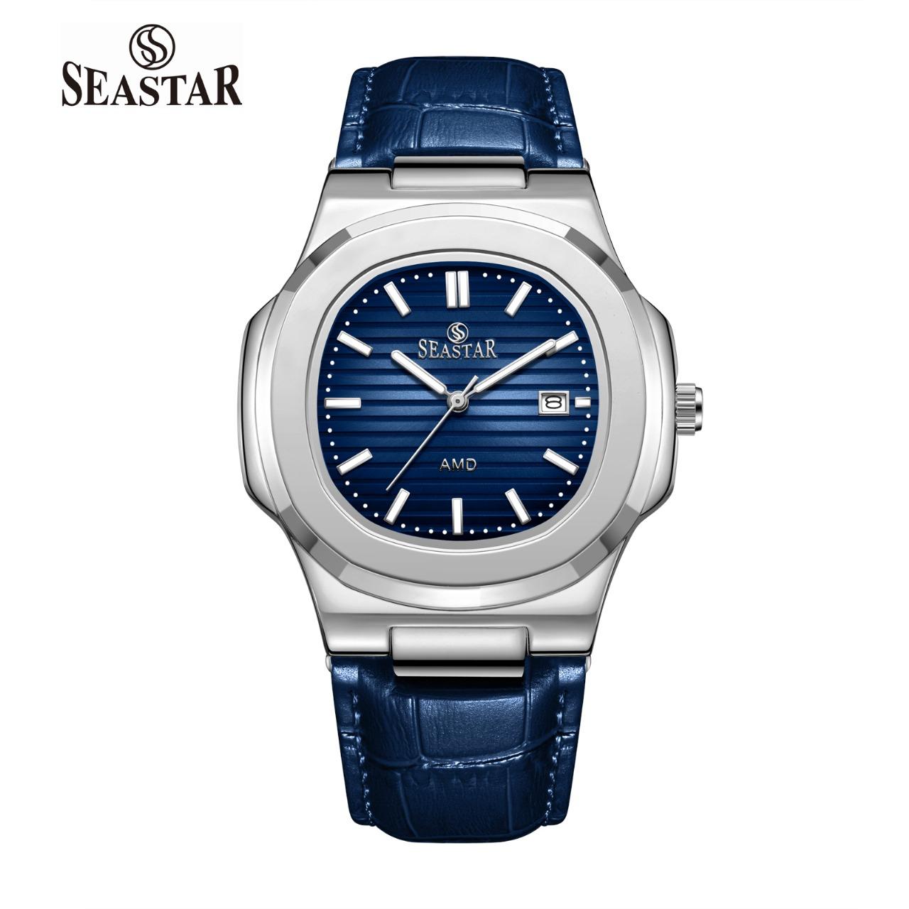 Seastar SS-9489 Men's Leather Strap Analog Watch