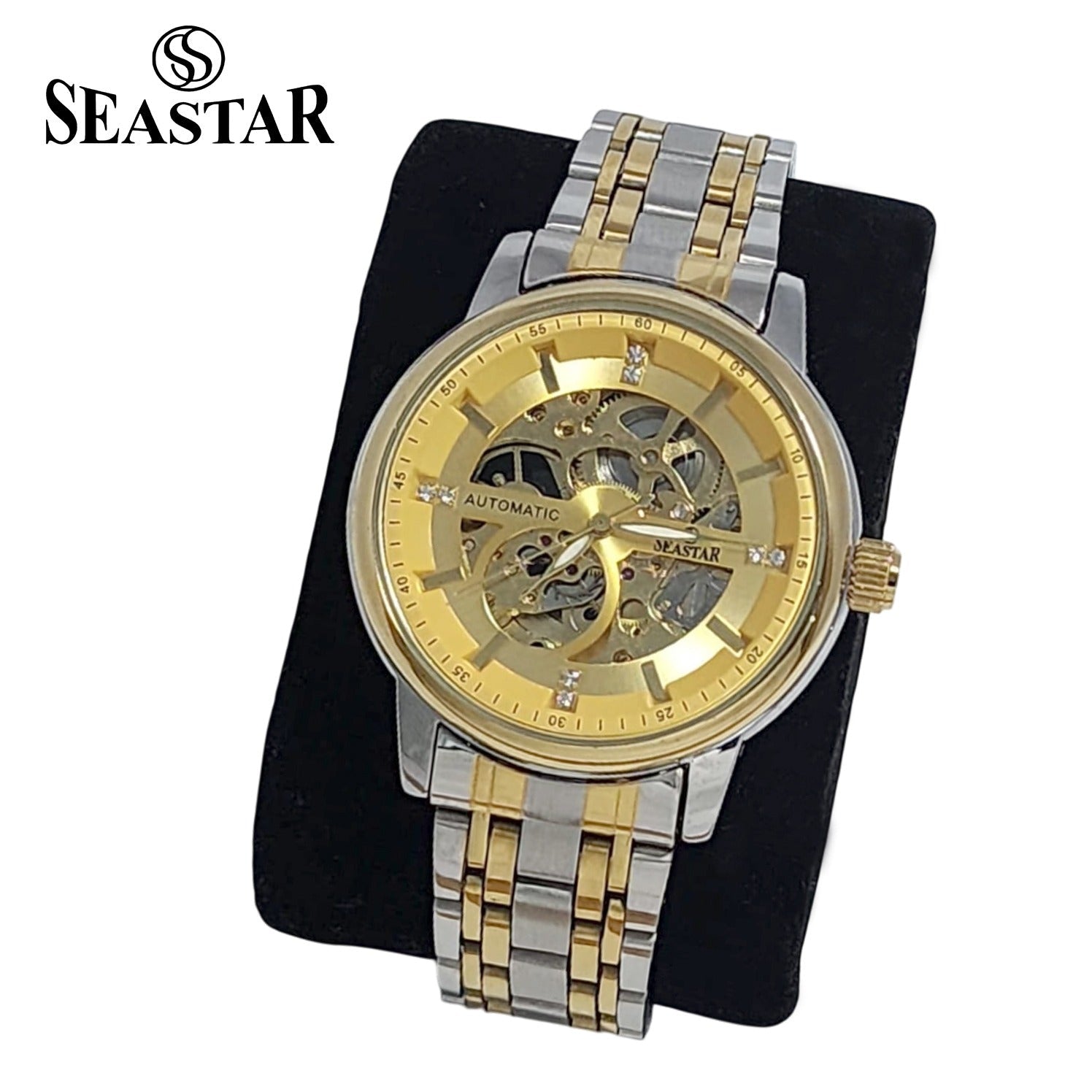 SEASTAR 8777 Automatic Skeleton Stainless Steel Chain Men's Luxury Watch
