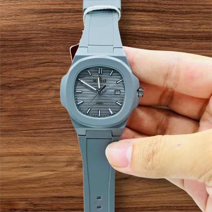 SEASTAR SS-2443M Men's Silicone Strap Analog Watch