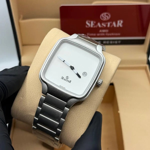 Seastar SS-2523M Square Dial  Stylish Stainless Steel Chain Men’s Watch