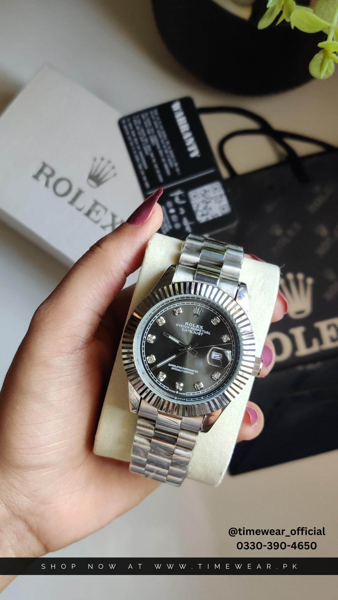 Rolex Gents Crown Lock (KAN-SBK) Premium Rolex Box, Bag & Warranty Card