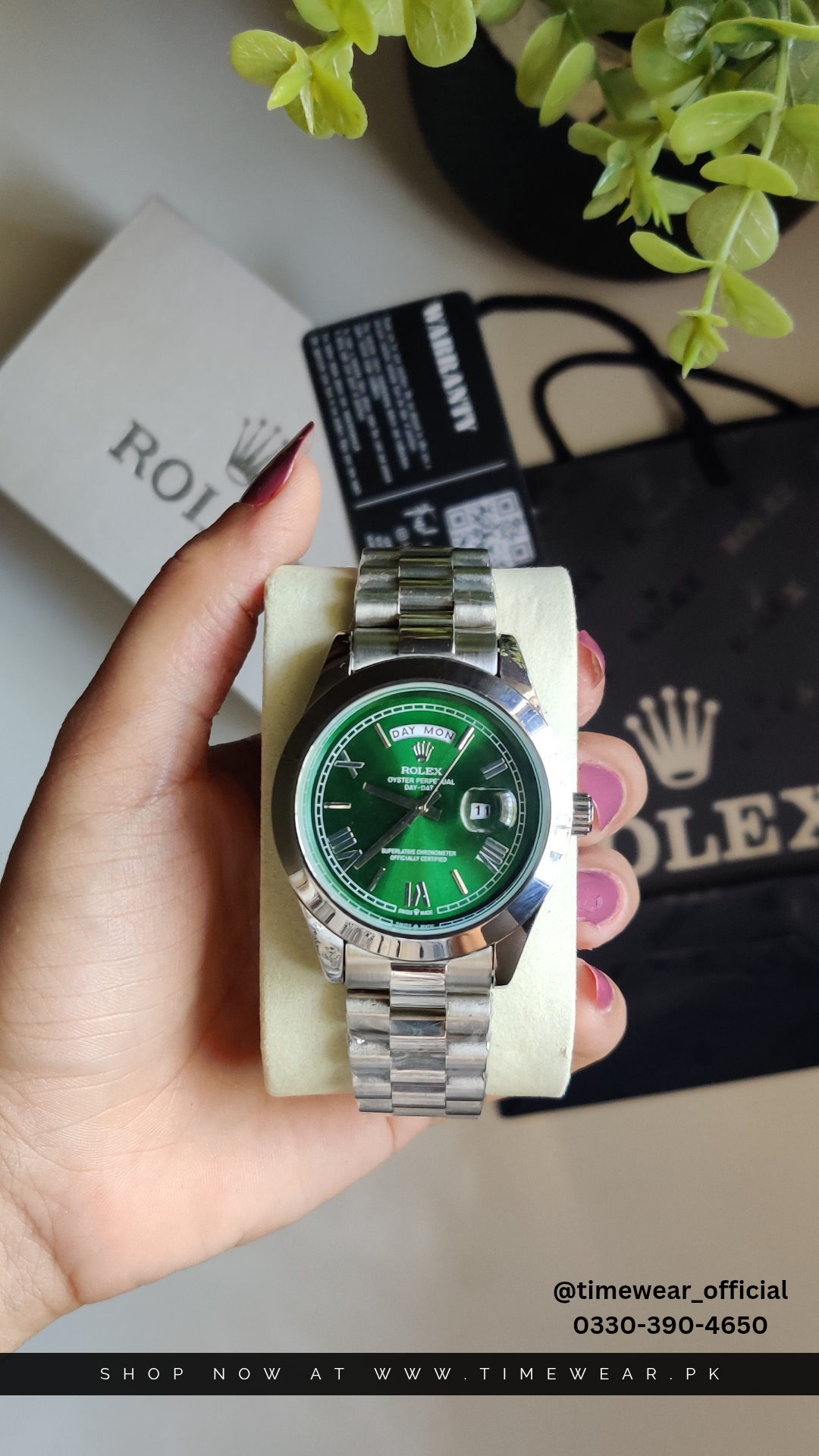 Rolex Gents Crown Lock (RO-SGR) Premium Rolex Box, Bag & Warranty Card