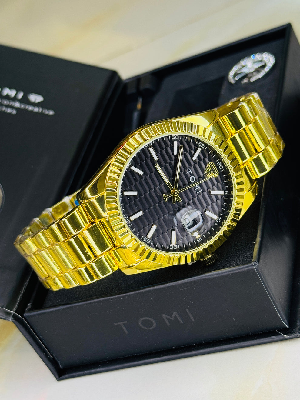 TOMI T-304 New Men's Luxury Business Stainless Steel Watch Gift Box Set